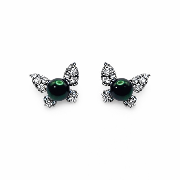 Butterfly Pearl Stud Earrings